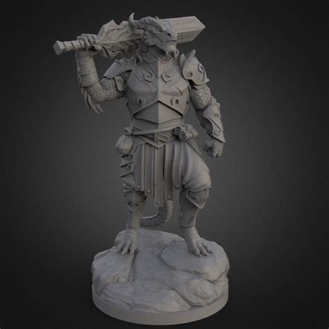 D Printable Dragonborn Male Warrior Poses By Aether And Alchemist