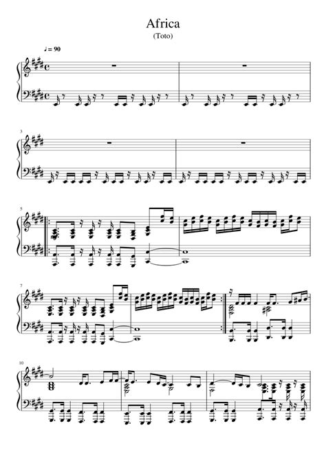 Africa Toto Sheet Music For Piano Download Free In Pdf Or Midi