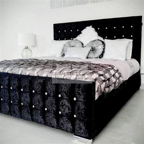 Valencia Luxury Crushed Velvet Upholstered Bed Frame Velvet