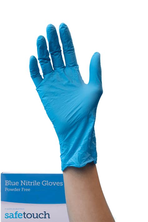 Safetouch Standard Powder Free Blue Nitrile Gloves Aql 15