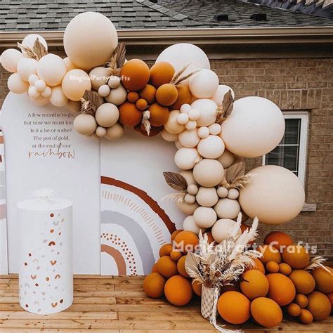 Pcs Retro Orange Balloons Garland Kit Blus Nude Pastel Balloon Arch For Wedding Backdrop