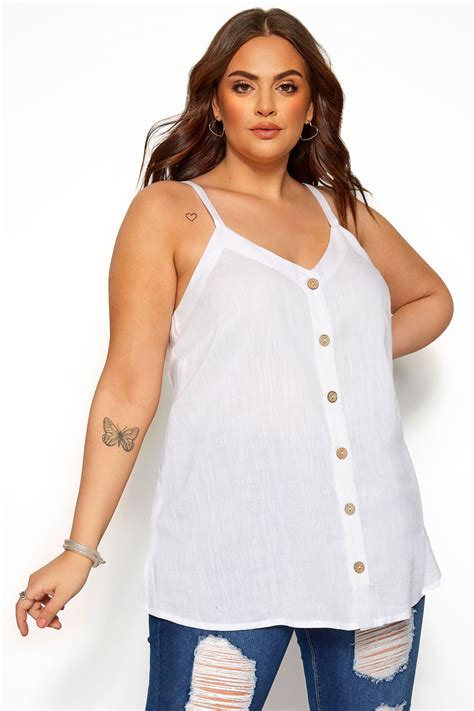 White Button Cami Top Yours Clothing