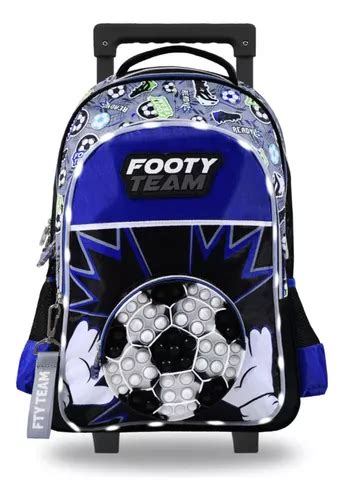 Mochila Escolar Footy Futbol Pop It Color Azul Dise O Estampado L