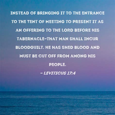 Leviticus Instead Of Bringing It To The Entrance To The Tent Of