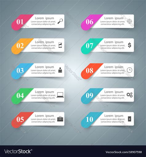 Infographic Design List Of 10 Items Royalty Free Vector