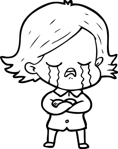 Cartoon Girl Crying 12383921 Vector Art At Vecteezy