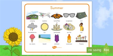 Summer Word Mat Teacher Made