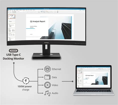 Vg C Uwqhd Ergonomic Curved Docking Monitor With W Usb