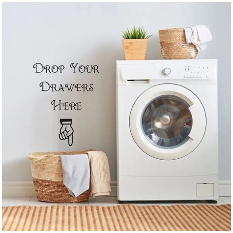 Drop Your Drawers Here Funny Laundry Room Wall Decal The Simple Stencil