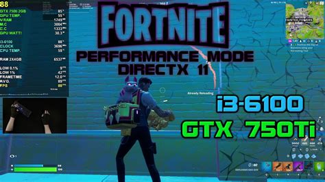 Fortnite I3 6100 Gtx 750ti 2Gb 16gb Ram 1080p Performance Mode DirectX