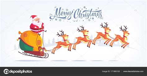 Cartoon Santa Claus And Reindeer