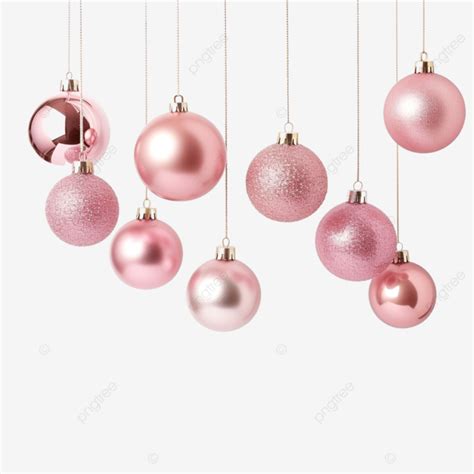 Composi O De Natal Png Bugiganga Rosa Bolas Brilhantes Penduradas