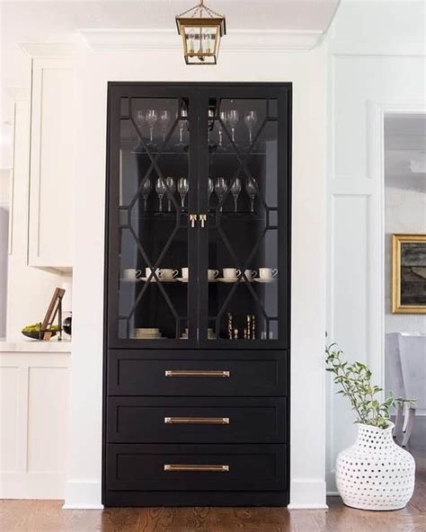 Black China Cabinet Next To White Kitchen Cabinets Soul And Lane