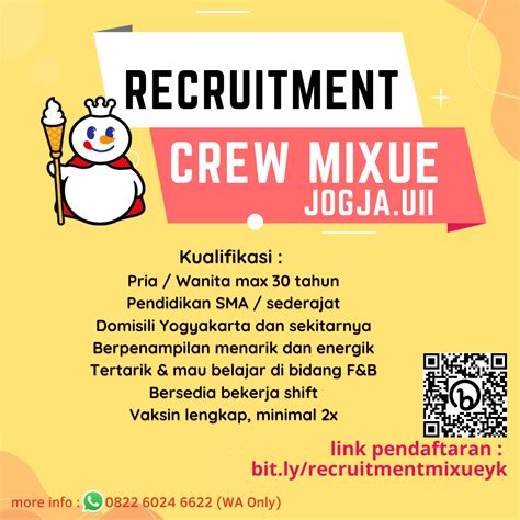 Lowongan Kerja Crew Mixue Jogja UII Di Mixue LokerJogja ID