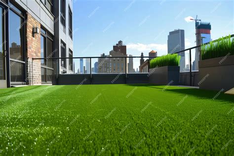 Premium Photo Artificial Turf On A Residential Rooftop Terrace