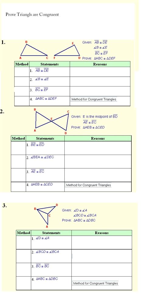 Geometry Practice With Congruent Triangle Proofs