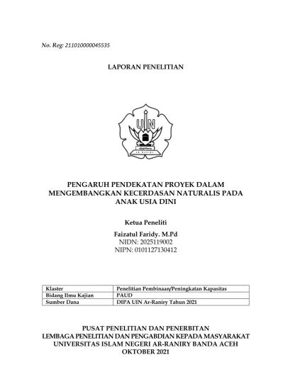 PENGARUH PENDEKATAN PROYEK DALAM MENGEMBANGKAN KECERDASAN NATURALIS