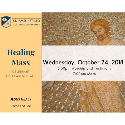 Healing Mass St James St Leo Catholic Community