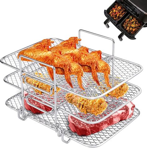 3 Tier Air Fryer Rack Compatible With Ninja Dz201dz401af300ukaf400uk Yhomu Stackable