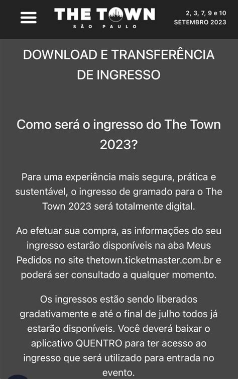 Igor Rogh on Twitter Transferência de ingressos para o The Town estão