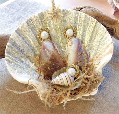 Diy Shell Nativity Scene Ornament Seashell Christmas Ornaments