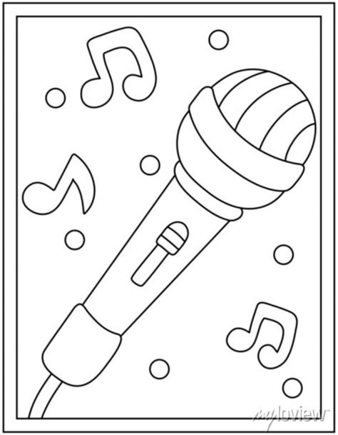 Microphone Coloring Page For Kids