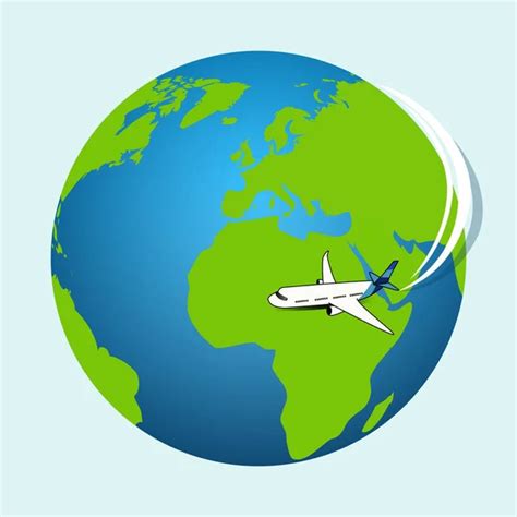 Airplane Circling Globe Airplane Circling Around The Globe — Stock