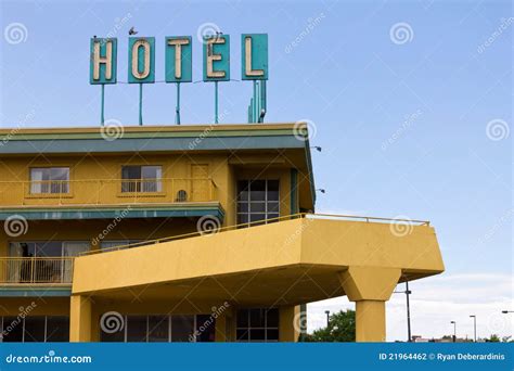 Old Hotel Sign Above Highway Motel Stock Photo - Image of rundown, creepy: 21964462