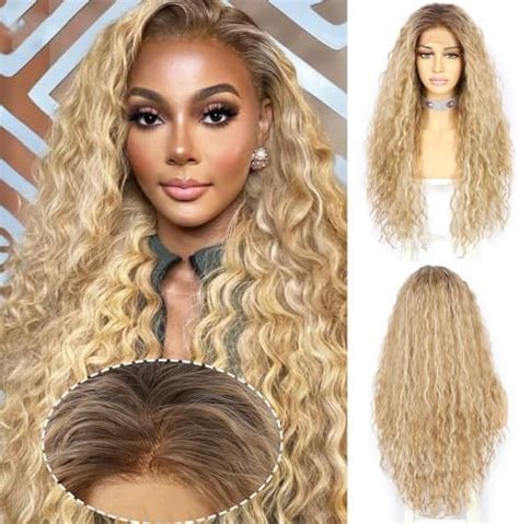 Amazon Joedir Lace Front Wigs Ombre Blonde Long Small Curly