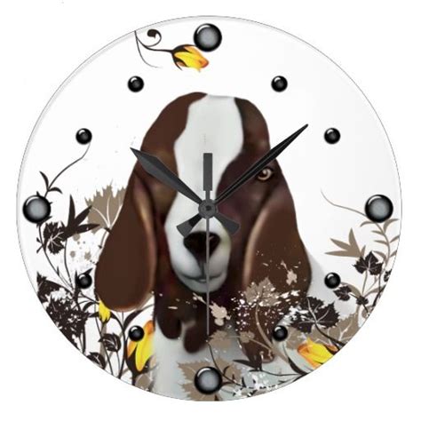 Boer Goat Painting Floral Wall Clock Zazzle Floral Wall Clocks