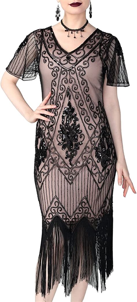 Prettyguide Women S S Dress Sequin Art Deco Flapper Dress With