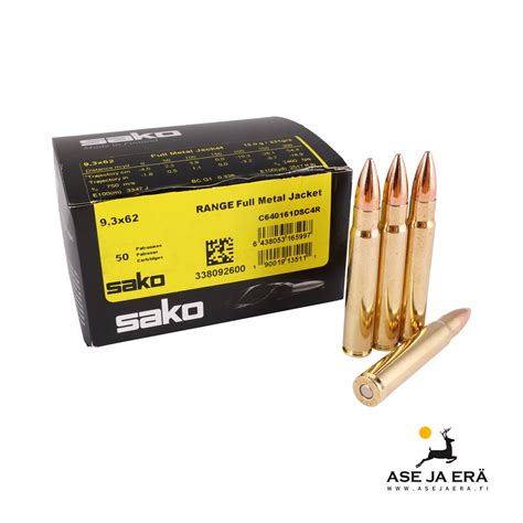 9 3x62 Sako Range 15g FMJ Patruuna 161D Asejaera Fi Verkkokauppa