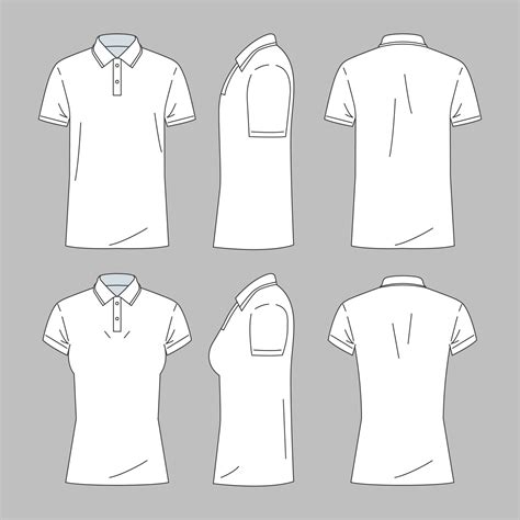Outline White Polo Shirt Template 20869692 Vector Art at Vecteezy