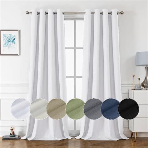 OWENIE Maya 100 Blackout Curtains 96 Inches Length 2 Panels Set Solid