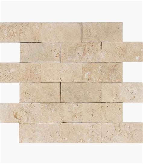 24 IVORY Splitface Travertine MOSAIC Natural Elegance Collection