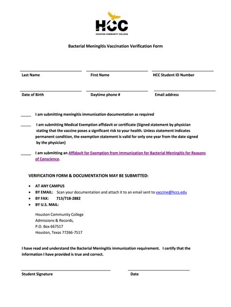 Meningitis Vaccination Verification Form Complete With Ease AirSlate