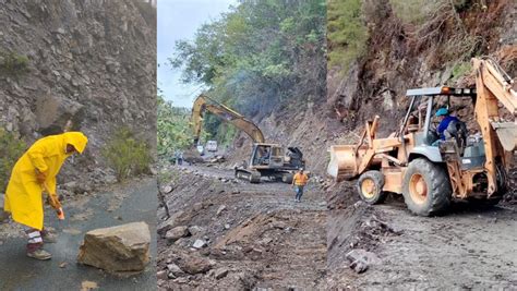 Derrumbes En Hidalgo Movilizan Maquinaria Pesada Para Despejar Caminos