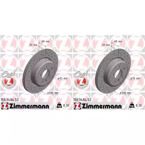 X Zimmermann Sport Disques De Frein Mm Perfor Arri Re Convient