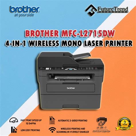 Brother MFC L2715DW 4 In 1 Print Scan Copy Fax Mono Laser Multi