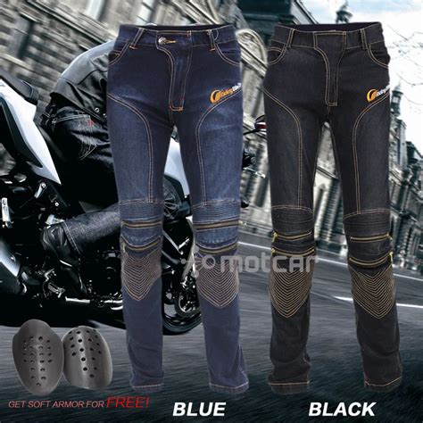 Blueblack Mens Motorcycle Pants Jeans Racing Motocross Mx Pants Off Road Knee Protective Gears