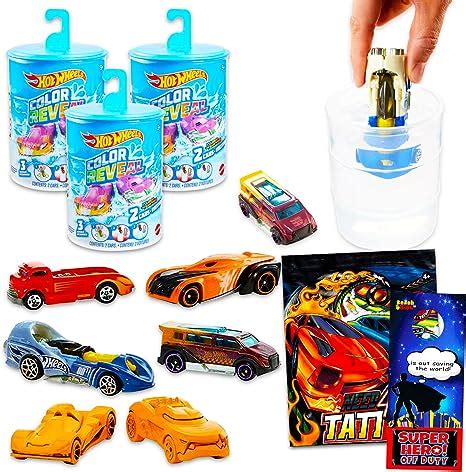 Hot Wheels Color Reveal Toy Cars Playset Bundle With 6 Hot Wheels