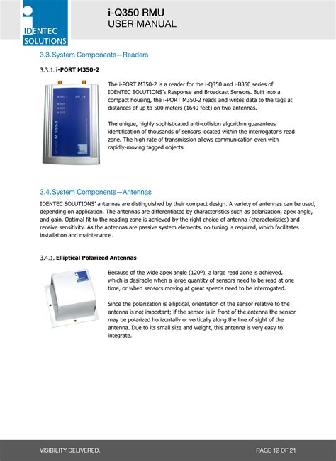 Identec Solutions Ilr Iq Rmu Active Transponder Tag User Manual