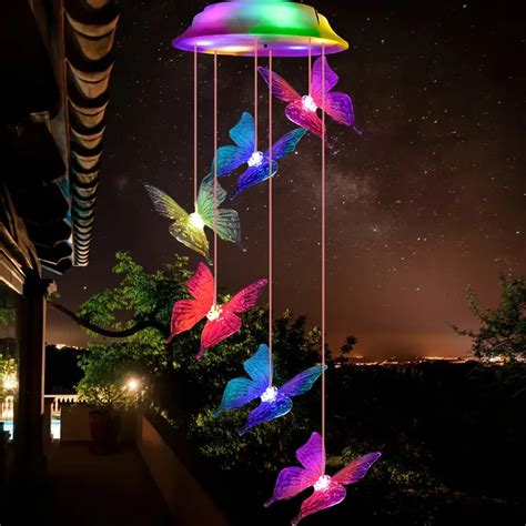 Solar Butterfly Wind Chimes Color Changing Solar Wind Chimes - Temu Philippines