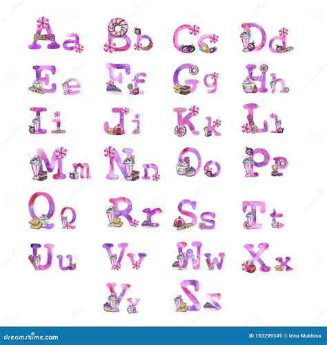 Alphabet With Watercolor Texture Vector Illustration Cartoondealer