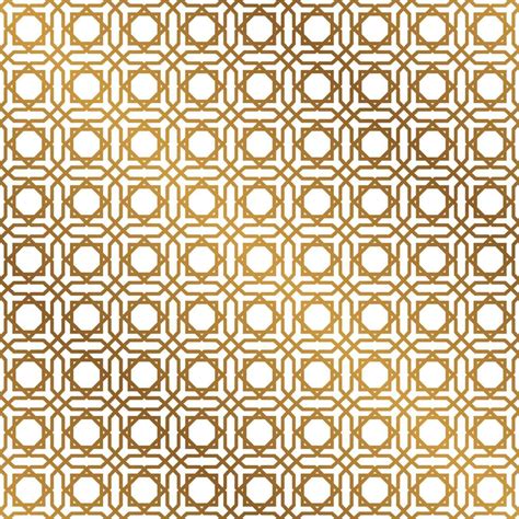 Seamless Pattern Islamic Geometric Design In Gold Color In Transparent