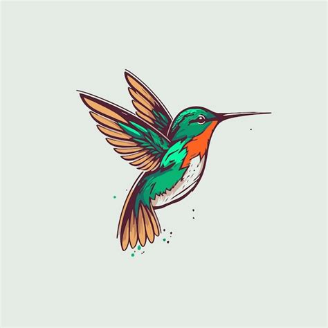 Logo de flaying colibrí bird colorful vector style colibri icon