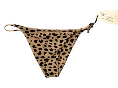 Skin By SAME String Bikini Bottom Leopard Print Hipster Size Medium NWT