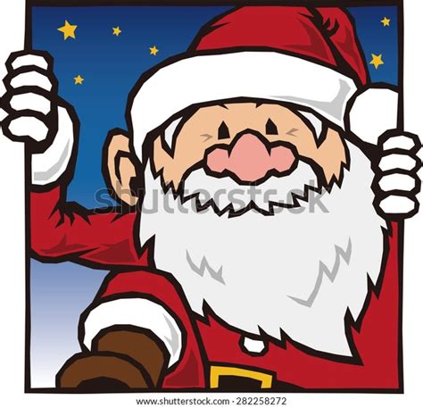 Santa Claus Entering Through Window Stock Vector Royalty Free