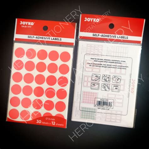 Jual Sticker Label Self Adhesive Labels Bulat Polkadot Joyko Salb Warna