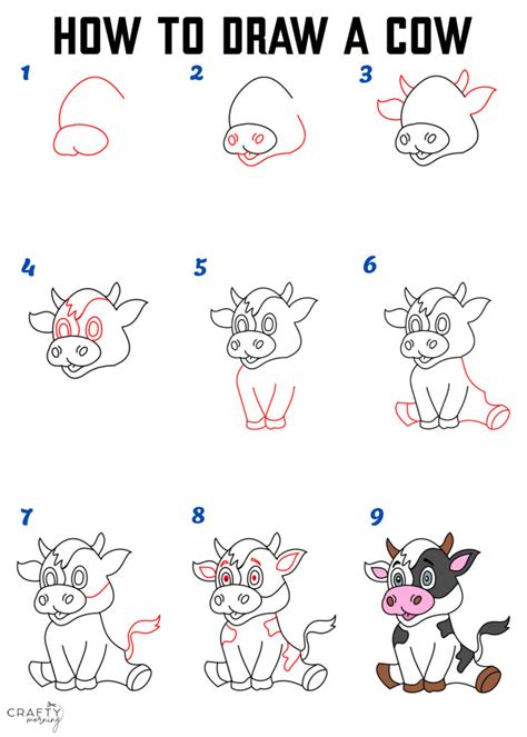 How To Draw A Cow Crafty Morning